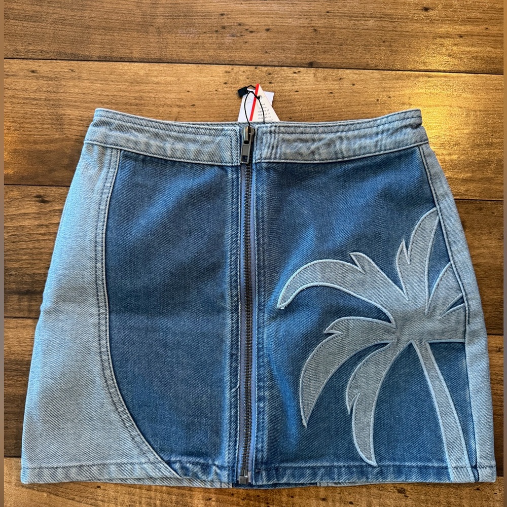 Denim Palm Tree Skirt